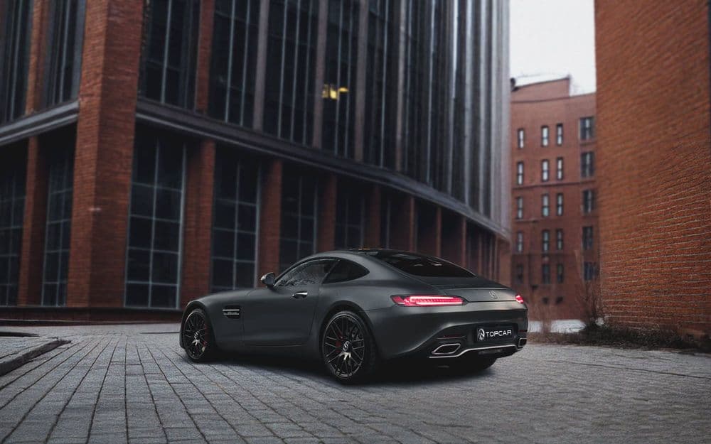 Mercedes AMG GTS экстерьер автомобиля с задним приводом