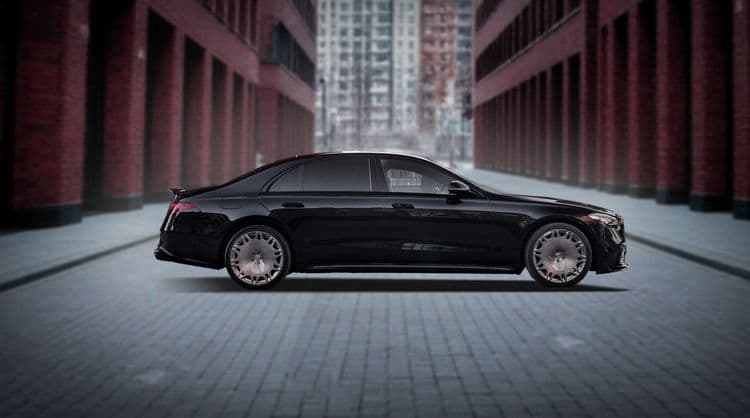 Mercedes W223 Brabus боковой вид представительского автомобиля